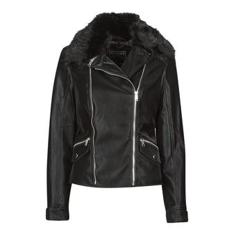 material Women Leather jackets / Imitation le Guess CANTARA Black