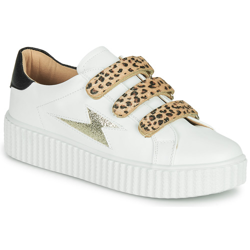 Shoes Women Low top trainers Vanessa Wu BASKETS À SCRATCHS ANIMALIER White / Leopard