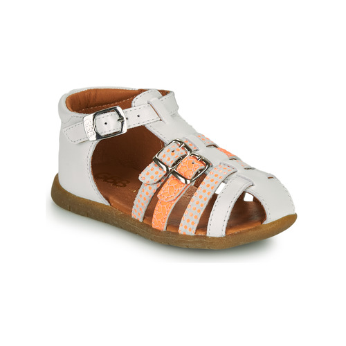 Shoes Girl Sandals GBB PERLE White / Orange