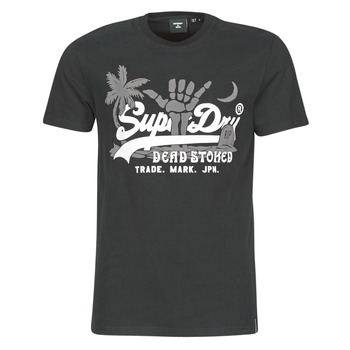 material Men short-sleeved t-shirts Superdry VL ITAGO TEE 220 Black
