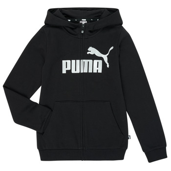 Clothing Girl sweaters Puma ESS FZ HOODY Black