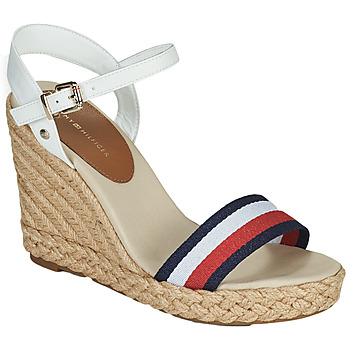 Shoes Women Sandals Tommy Hilfiger SHIMMERY RIBBON HIGH WEDGE White