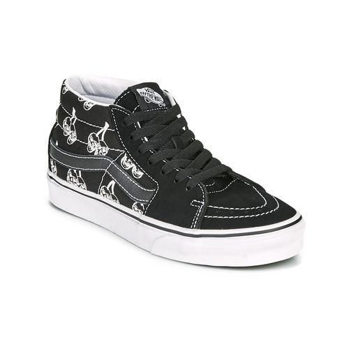 Vans SK8 MID Black / White - Free delivery | Spartoo ! - Shoes High top trainers USD/$75.20