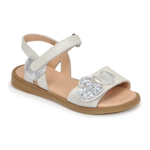 Shoes Girl Sandals Acebo's 5500SU-BLANCO White / Silver