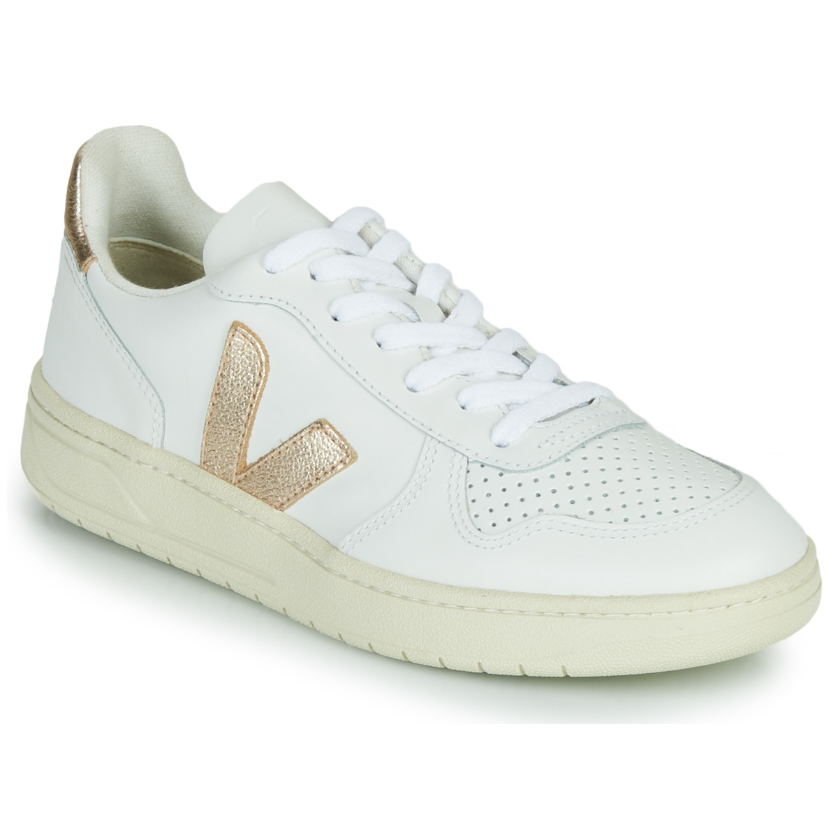 Shoes Women Low top trainers Veja V-10 White / Gold