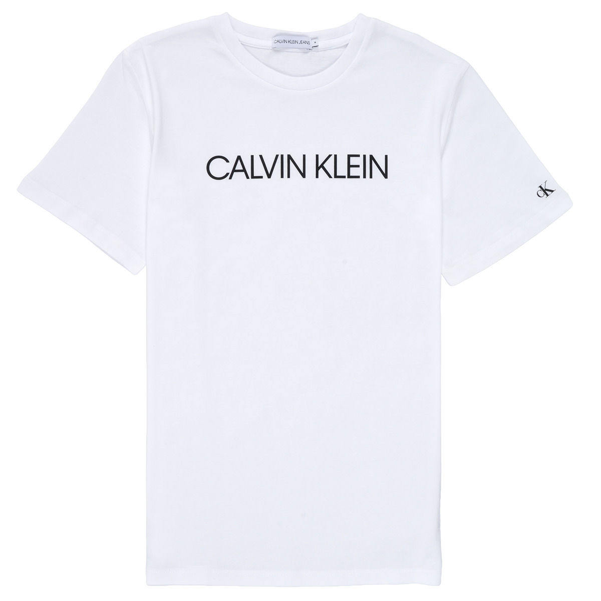 Calvin Klein Jeans INSTITUTIONAL T-SHIRT White - Free delivery | Spartoo  NET ! - Clothing short-sleeved t-shirts Child
