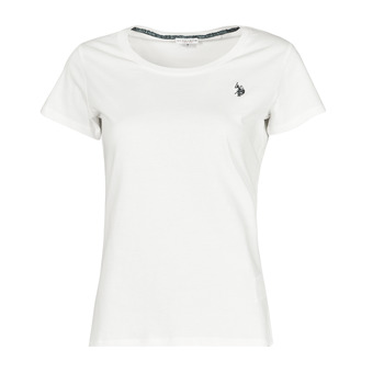 material Women short-sleeved t-shirts U.S Polo Assn. BELLA R NECK TEE SS White