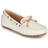 Shoes Women Loafers Geox D LEELYAN C White / Beige