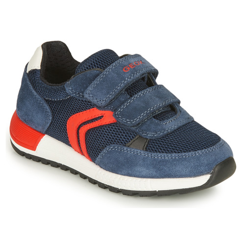 Shoes Boy Low top trainers Geox ALBEN BOY Marine / Red
