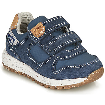 Shoes Boy Low top trainers Geox ALBEN BOY Blue / Brown