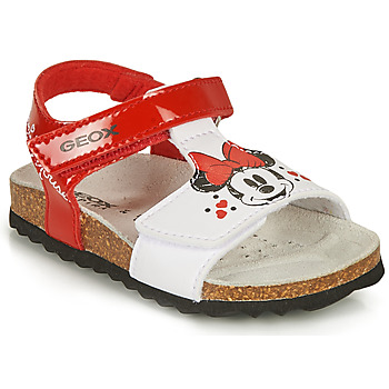 Shoes Girl Sandals Geox SANDAL CHALKI GIRL Red / White