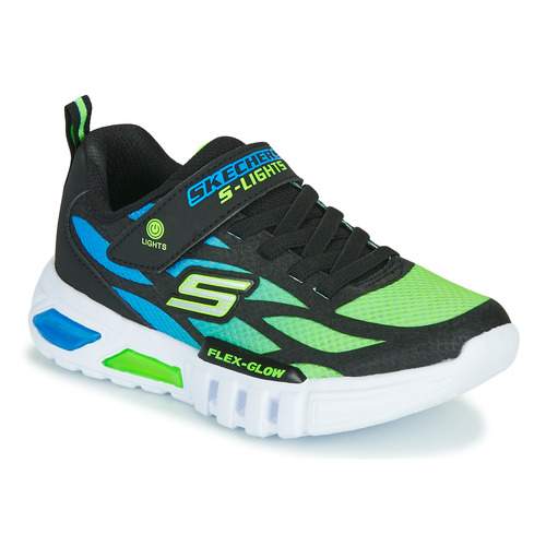 Skechers FLEX-GLOW Black / Blue / Green - Free delivery | Spartoo NET ! - Shoes Low top Child USD/$69.50