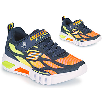 Shoes Boy Low top trainers Skechers FLEX-GLOW Marine / Orange