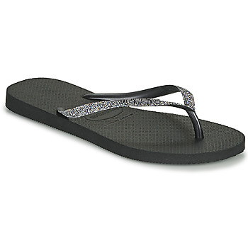 Shoes Women Flip flops Havaianas SLIM GLITTER II Black / Grey