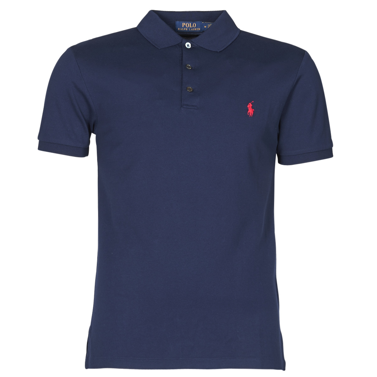 Polo Ralph Lauren POLO CINTRE SLIM FIT EN COTON STRETCH MESH LOGO PONY  PLAYER Marine - Free delivery | Spartoo NET ! - Clothing short-sleeved polo  shirts Men USD/$