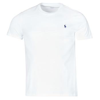 material Men short-sleeved t-shirts Polo Ralph Lauren T-SHIRT AJUSTE COL ROND EN COTON LOGO PONY PLAYER White
