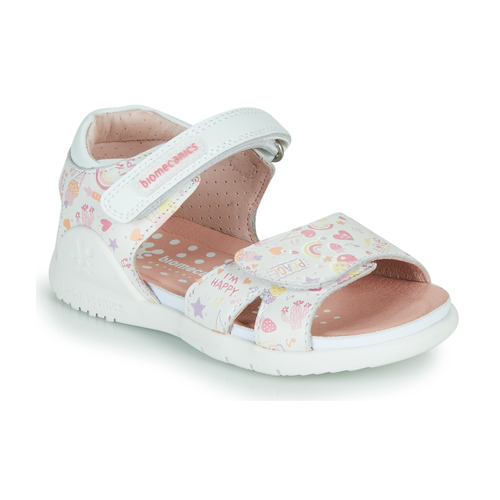 Shoes Girl Sandals Biomecanics 212165 White / Multicolour