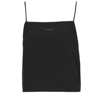 material Women Blouses Calvin Klein Jeans MONOGRAM CAMI TOP Black