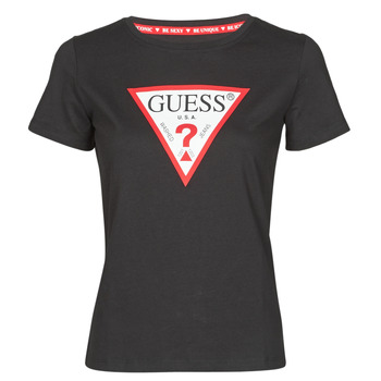 material Women short-sleeved t-shirts Guess SS CN ORIGINAL TEE Black