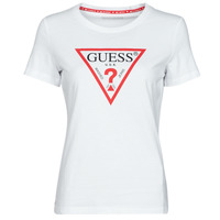 Clothing Women short-sleeved t-shirts Guess SS CN ORIGINAL TEE White