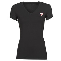 material Women short-sleeved t-shirts Guess SS VN MINI TRIANGLE TEE Black
