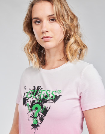 Guess SS CN PALMS TEE Pink / Multicolour