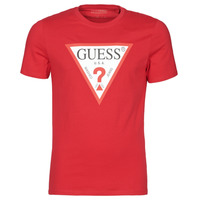 Clothing Men short-sleeved t-shirts Guess CN SS ORIGINAL LOGO TEE Red