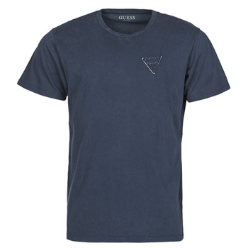 Clothing Men short-sleeved t-shirts Guess LOGO ORGANIC BASIC CN SS TEE Marine