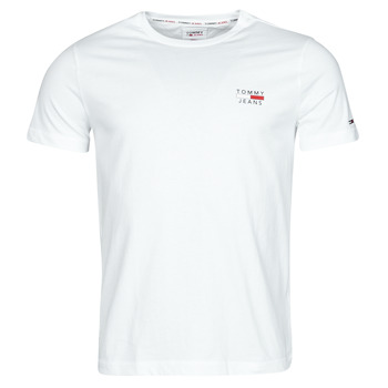 material Men short-sleeved t-shirts Tommy Jeans TJM CHEST LOGO TEE White