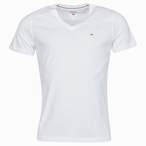 Clothing Men short-sleeved t-shirts Tommy Jeans TJM ORIGINAL JERSEY TEE V NECK White