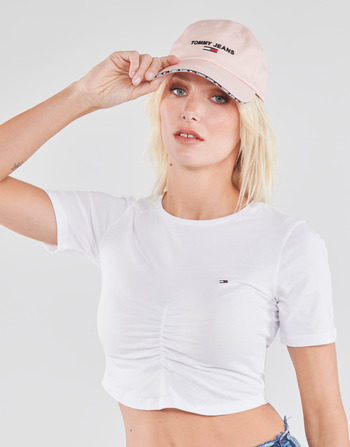 Tommy Jeans TJW CROP RUCHE TOP White