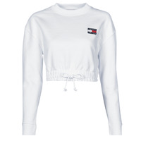 Clothing Women sweaters Tommy Jeans TJW SUPER CROPPED BADGE CREW White