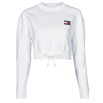material Women sweaters Tommy Jeans TJW SUPER CROPPED BADGE CREW White