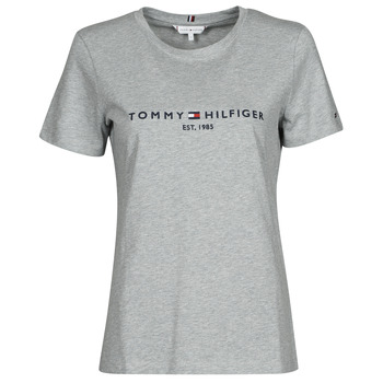 material Women short-sleeved t-shirts Tommy Hilfiger TH ESS HILFIGER C-NK REG TEE SS Grey