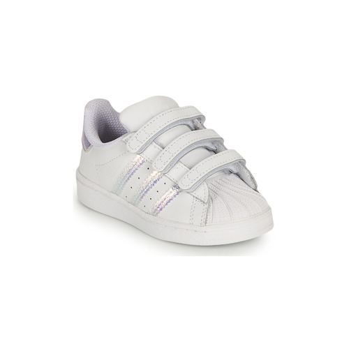 Shoes Girl Low top trainers adidas Originals SUPERSTAR CF I White / Iridescent