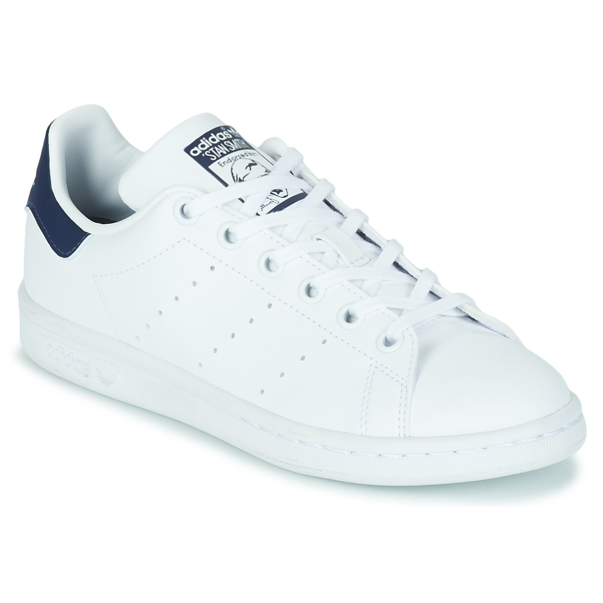 Shoes Girl Low top trainers adidas Originals STAN SMITH J SUSTAINABLE White / Marine