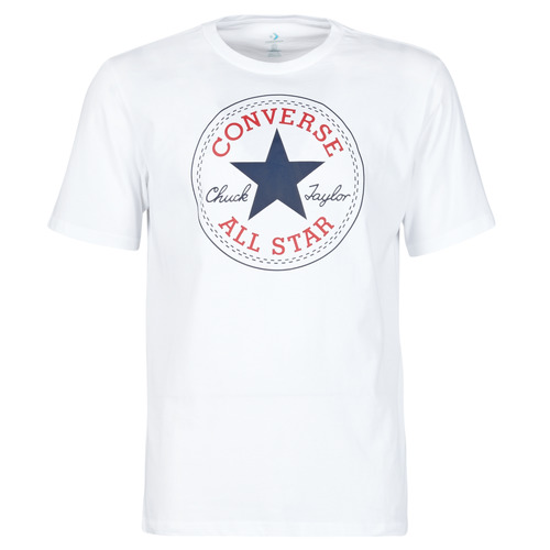 Clothing Men short-sleeved t-shirts Converse NOVA CHUCK PATCH TEE White
