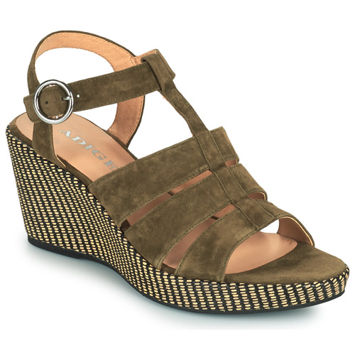 Shoes Women Sandals Adige FLORY V5 VELOURS MILITAIRE Kaki