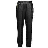 Clothing Women 5-pocket trousers Karl Lagerfeld FAUXLEATHERJOGGERS Black
