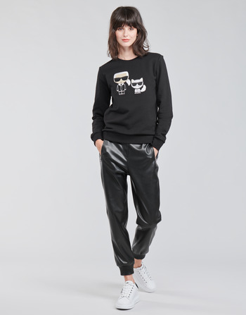 material Women 5-pocket trousers Karl Lagerfeld FAUXLEATHERJOGGERS Black