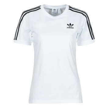 Clothing Women short-sleeved t-shirts adidas Originals 3 STRIPES TEE White