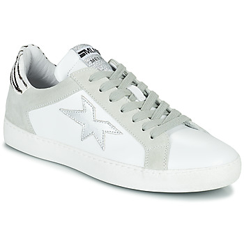 Shoes Women Low top trainers Meline KUC256 White / Silver / Zebra