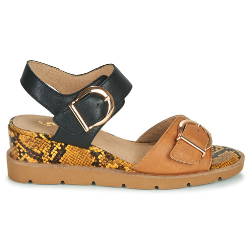 Shoes Women Sandals Sweet ETOXYS Black / Camel IV7906