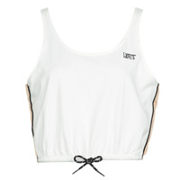 material Women Tops / Sleeveless T-shirts Levi's GINGER NYLON PIECED TANK TOFU, TOASTED ALMOND & CAVIAR White / Beige