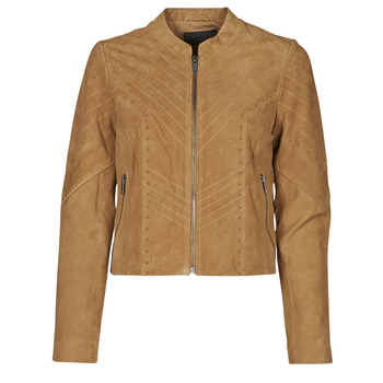 material Women Leather jackets / Imitation le Ikks BS48075-63 Hazelnut