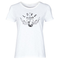 material Women short-sleeved t-shirts Ikks BS10185-11 Ecru