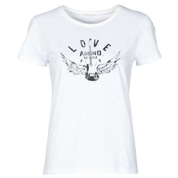 material Women short-sleeved t-shirts Ikks BS10185-11 Ecru