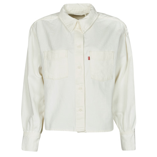 Clothing Women Shirts Levi's ZOEY PLEAT UTILITY SHIRT White