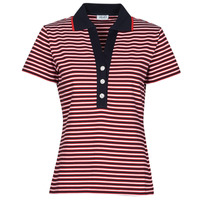 material Women short-sleeved polo shirts Liu Jo WA1142-J6183-T9701 Marine / White / Red