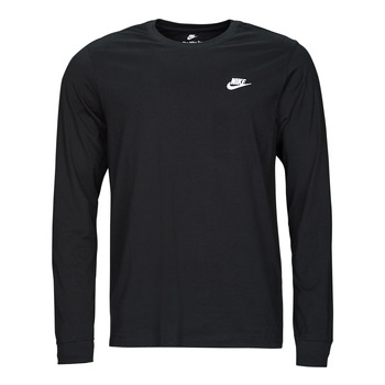 material Men Long sleeved shirts Nike NSCLUB TEE - LS Black / White